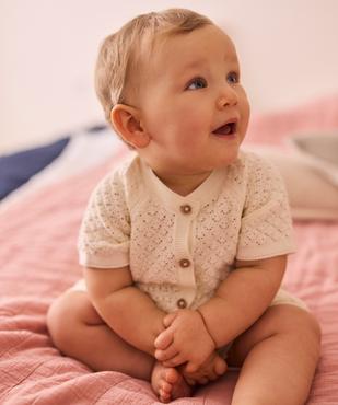 Combishort en coton façon crochet bébé fille - LuluCastagnette vue7 - LULUCASTAGNETTE - GEMO
