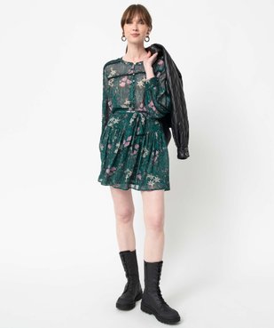 Jupe femme à motifs fleuris et rayures pailletées vue5 - GEMO(FEMME PAP) - GEMO