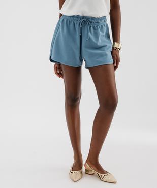 Short en maille French Terry avec taille ajustable femme vue1 - GEMO 4G FEMME - GEMO