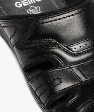 Sandales homme mules confort dessus cuir uni vue6 - GEMO (CASUAL) - GEMO