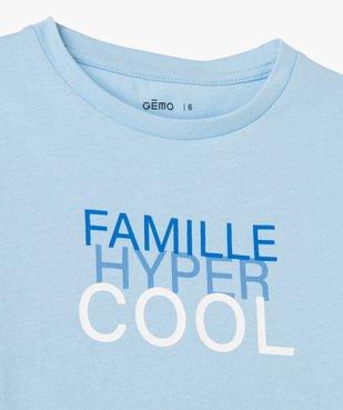 Tee-shirt à manches courtes garçon avec message famille vue2 - GEMO (ENFANT) - GEMO