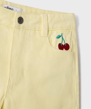 Bermuda ample en toile denim colorée fille vue3 - GEMO 4G FILLE - GEMO