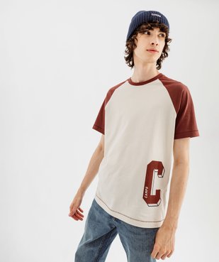 Tee-shirt manches courtes raglan contrastantes homme - Camps United vue2 - CAMPS G4G - GEMO