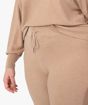 Pantalon femme grande taille en maille souple avec large ceinture vue6 - GEMO (G TAILLE) - GEMO