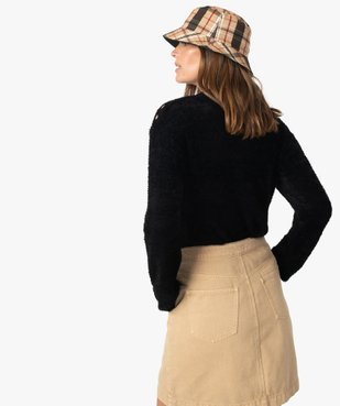 Pull femme en maille peluche à col montant vue3 - GEMO(FEMME PAP) - GEMO