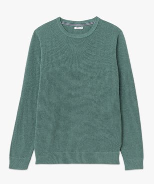 Pull col rond en coton uni homme vue4 - GEMO (HOMME) - GEMO