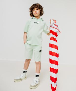 Bermuda en maille extensible à taille élastiquée garçon  vue6 - GEMO (ENFANT) - GEMO