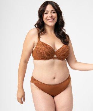 Culotte femme grande taille en dentelle et microfibre vue3 - GEMO(HOMWR FEM) - GEMO