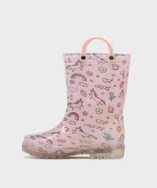 Bottes de pluie à motifs et semelle lumineuse fille - Lovely Wings vue3 - LOVELY WINGS - GEMO
