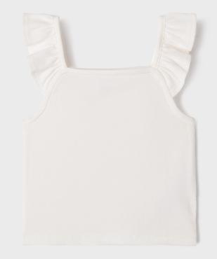 Débardeur court en maille côtelée avec bretelles à volants fille vue1 - GEMO 4G FILLE - GEMO