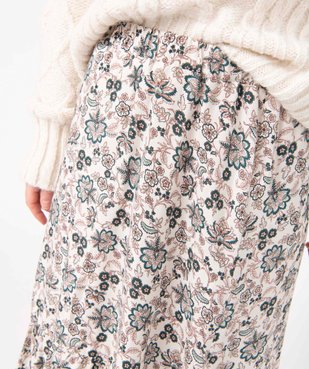 Jupe femme à motifs fleuris avec volant dans le bas vue2 - GEMO(FEMME PAP) - GEMO