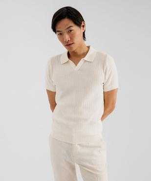 Polo à manches courtes en maille fantaisie homme vue1 - GEMO (HOMME) - GEMO