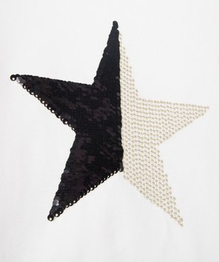 Tee-shirt à manches longues avec motif étoile fille vue3 - GEMO 4G FILLE - GEMO