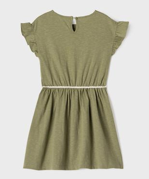 Robe courte à manches volantées en jersey de coton fille vue4 - GEMO 4G FILLE - GEMO