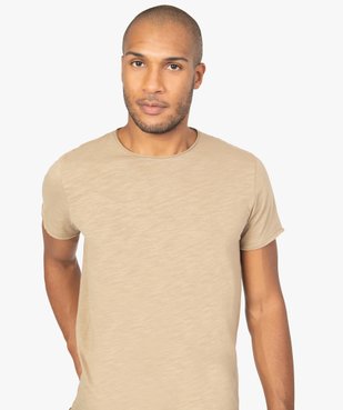 Tee-shirt homme à manches courtes avec finitions roulottées vue2 - GEMO (HOMME) - GEMO
