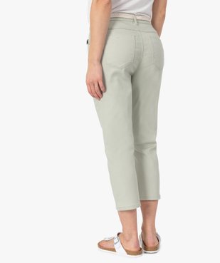 Pantacourt femme  en toile extensible avec ceinture tressée vue3 - GEMO(FEMME PAP) - GEMO