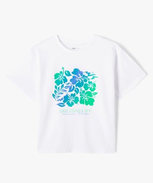 Tee-shirt fille à motif fleuri coupe oversize vue2 - GEMO (JUNIOR) - GEMO