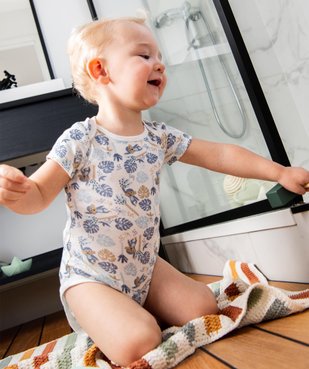 Body bébé manches courtes à col américain imprimé (lot de 3) vue6 - GEMO 4G BEBE - GEMO