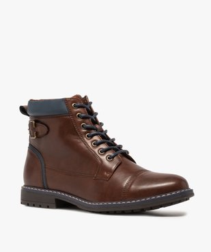 Boots homme à lacets contrastés et col rembourré vue2 - Nikesneakers (CASUAL) - Nikesneakers