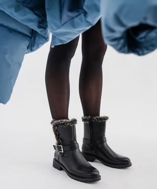 Boots motardes à ourlet fourrure imitation femme vue1 - VALENTINA BALDA - GEMO