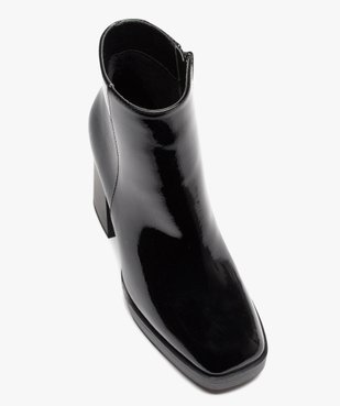 Boots femme vernies à talon haut avec bout carré vue5 - GEMO(URBAIN) - GEMO