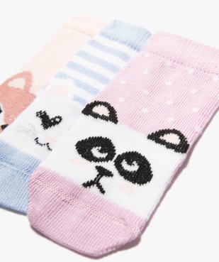 Chaussettes bébé fille fantaisie motif animaux (lot de 3) vue2 - GEMO 4G BEBE - GEMO
