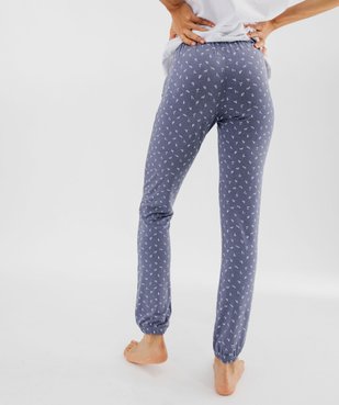 Pantalon de pyjama en maille fine avec bas resserré femme vue3 - GEMO 4G FEMME - GEMO