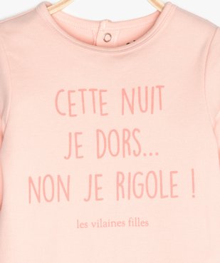 Pyjama bébé fille à message humoristique - GEMO x Les Vilaines filles vue2 - VILAINES FILLES - GEMO