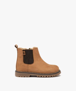 Boots bébé garçon en cuir uni style Chelsea - NA! vue1 - NA! - GEMO