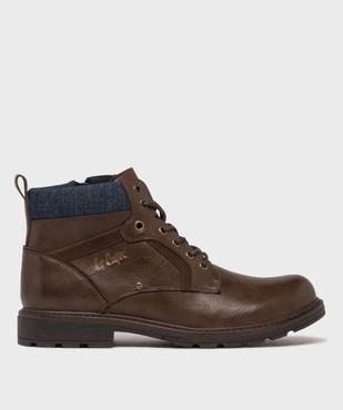 Boots à lacets et zip avec col moelleux en jean  homme - Lee Cooper vue2 - LEE COOPER - GEMO