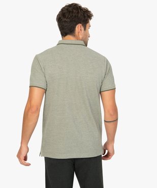 Polo homme à manches courtes avec finitions fantaisie vue3 - GEMO (HOMME) - GEMO