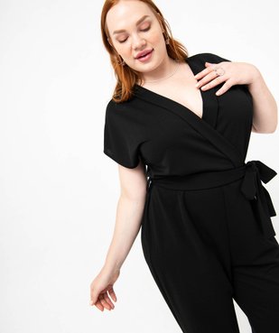 Combinaison pantalon à manches courtes femme grande taille vue2 - GEMO (G TAILLE) - GEMO