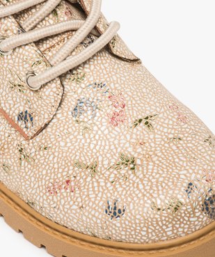 Boots femme à lacets col rembourré et semelle crantée Dessus imprimé fleuri vue6 - GEMO (CASUAL) - GEMO