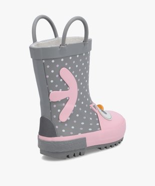 Bottes de pluie bébé fille à anses motif chouette en relief vue4 - GEMO(BEBE DEBT) - GEMO