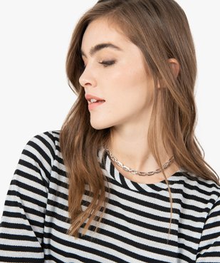 Sweat femme à rayures pailletées vue2 - GEMO(FEMME PAP) - GEMO