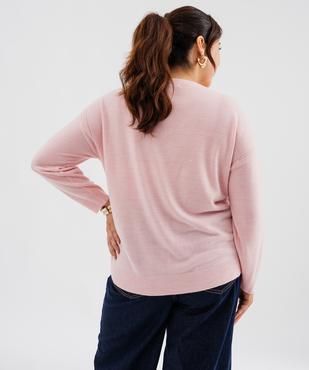 Pull fin à col V femme grande taille vue5 - GEMO (G TAILLE) - GEMO