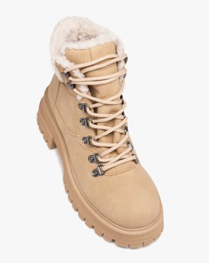 Boots femme unies en suédine fourrées et à col en sherpa vue6 - GEMO (CASUAL) - GEMO