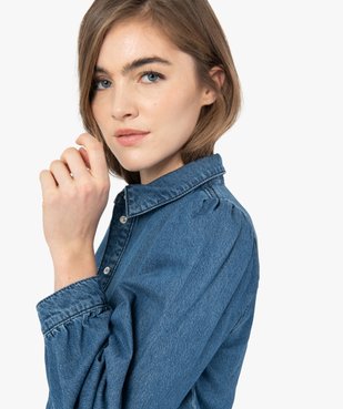 Chemise femme en jean avec épaules froncées vue2 - GEMO(FEMME PAP) - GEMO