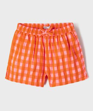 Short à carreaux avec taille élastique fille vue1 - GEMO (ENFANT) - GEMO