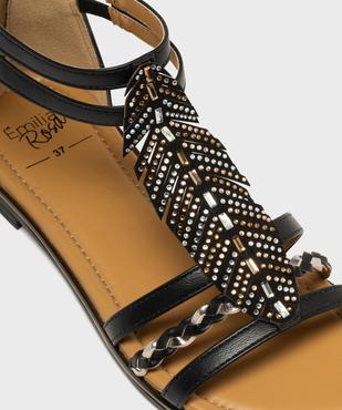 Sandales plates à brides avec fermeture zip au talon femme - Emilia Rosa vue6 - EMILIA ROSA - GEMO