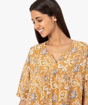 Chemise de nuit femme imprimée à manches courtes vue2 - GEMO(HOMWR FEM) - GEMO