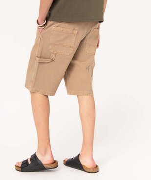 Bermuda homme style charpentier à grandes poches plaquées vue3 - GEMO (HOMME) - GEMO