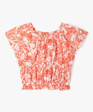 Blouse imprimée à manches courtes finitions froncées fille vue1 - GEMO 4G FILLE - GEMO