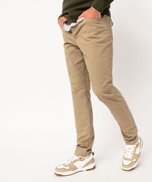 Pantalon 5 poches coupe slim en toile extensible homme vue1 - GEMO 4G HOMME - GEMO
