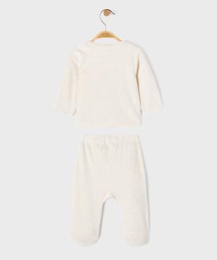 Pyjama 2 pièces en velours à motif zèbre bébé garçon vue3 - GEMO 4G BEBE - GEMO