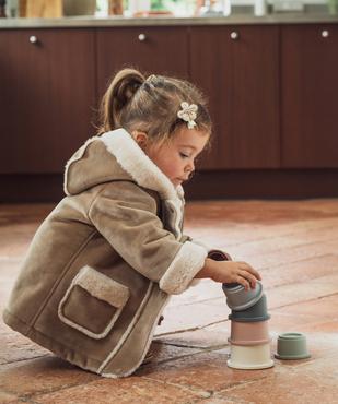 Manteau à capuche en velours doublure chaude bébé fille vue12 - GEMO(BEBE DEBT) - GEMO
