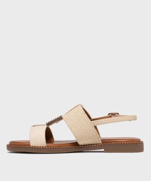 Sandales plates à larges brides et bijou métallique femme - Valentina Baldano vue3 - VALENTINA BALDA - GEMO