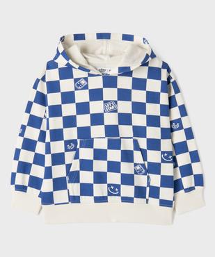 Sweat à capuche à motif damier garçon vue1 - GEMO 4G GARCON - GEMO