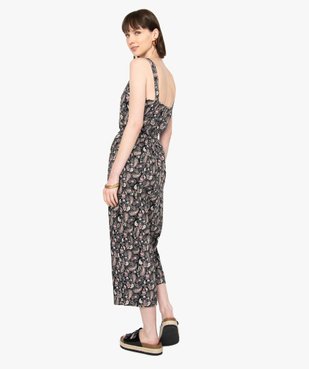 Combinaison pantalon femme imprimée en lin vue3 - GEMO(FEMME PAP) - GEMO