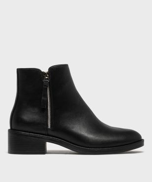 Boots zippées à petit talon en matière lisse femme vue1 - VALENTINA BALDANO GEMO FORGOOD - GEMO